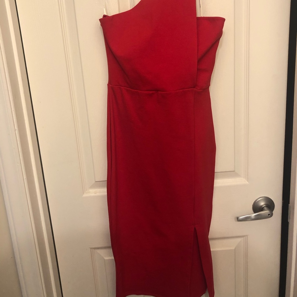Red Bodycon Midi Dress